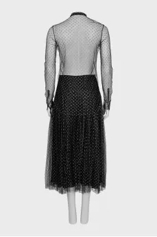 Suit with mesh shirt