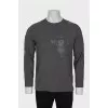 Men's long sleeve shirt with embroidery