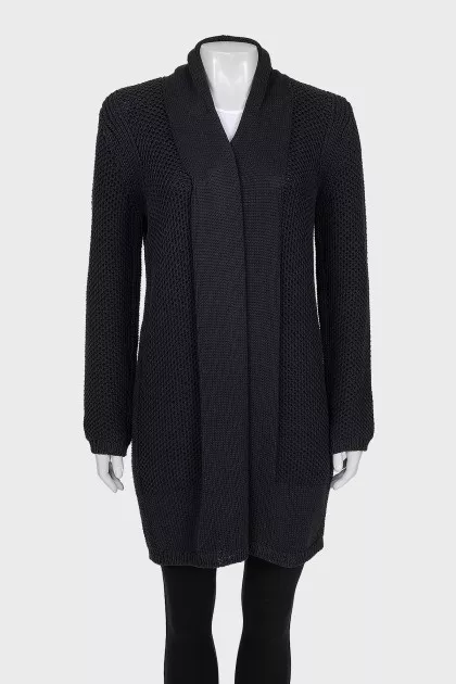 Knitted cardigan, straight cut