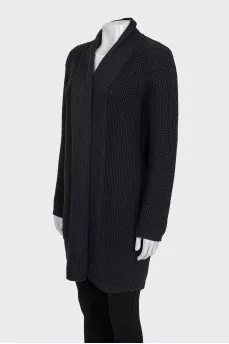 Knitted cardigan, straight cut