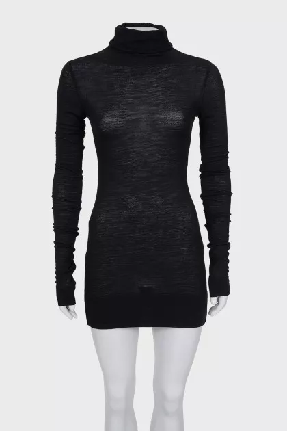 Semi-transparent wool dress