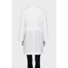 Cropped white double-breasted trench coat