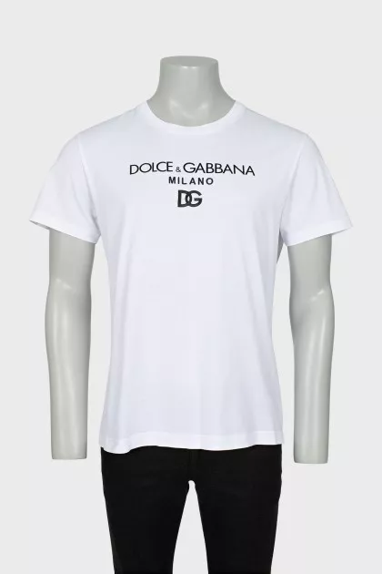 Men's white straight cut t-shirt
