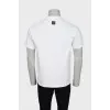 Men's white t-shirt decorated with rhinestones