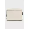 White leather bag