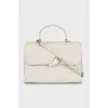 White ostrich leather bag