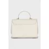 White ostrich leather bag