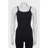 Black Ribbed Fitted Tank Top