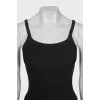 Black Ribbed Fitted Tank Top