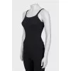 Black Ribbed Fitted Tank Top