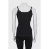Black Ribbed Fitted Tank Top