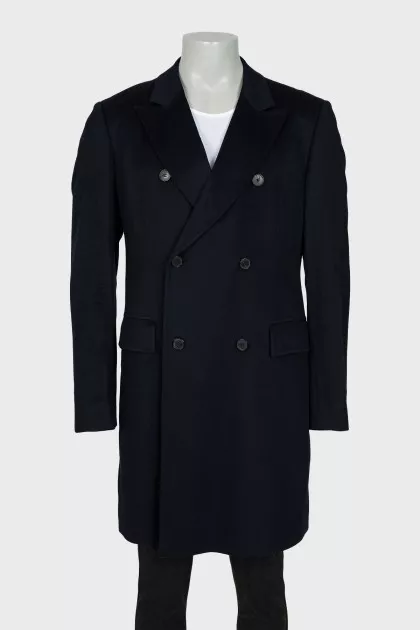 Men's cashmere coat blue