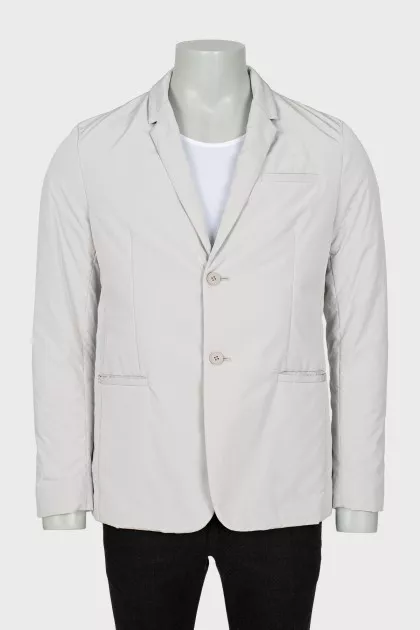 Men's gray button-down jacket