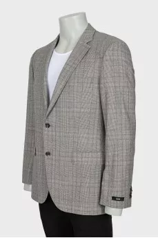Men's Checked Wool Jacket