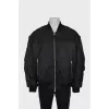 Men's black bomber jacket with zipper