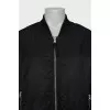 Men's black bomber jacket with zipper