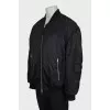 Men's black bomber jacket with zipper