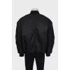 Men's black bomber jacket with zipper