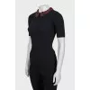 T-shirt with embroidered collar