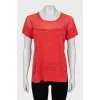 Knitted T-shirt with straight cut