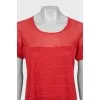 Knitted T-shirt with straight cut