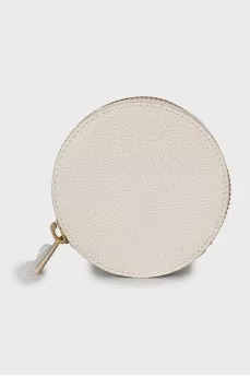Round leather wallet