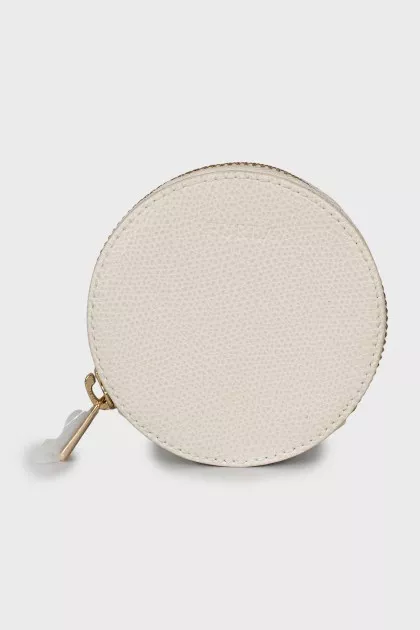 Round leather wallet