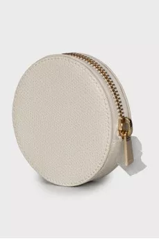 Round leather wallet