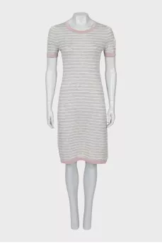 Straight gray striped dress