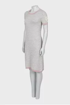 Straight gray striped dress