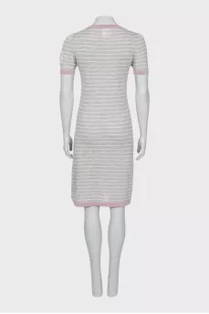 Straight gray striped dress