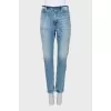 Blue straight fit jeans with tag
