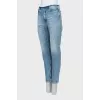 Blue straight fit jeans with tag