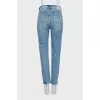 Blue straight fit jeans with tag