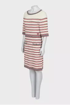 Striped straight cut dress