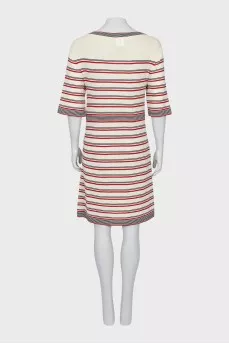 Striped straight cut dress