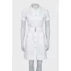 Fitted dress with buttons and belt