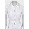 Fitted dress with buttons and belt