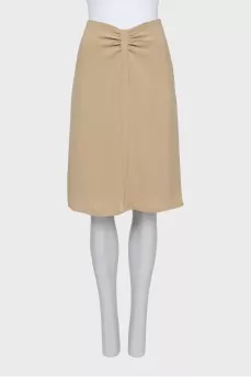 Straight cut skirt with zipper and button