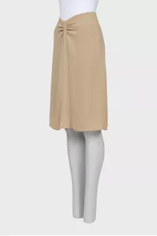 Straight cut skirt with zipper and button