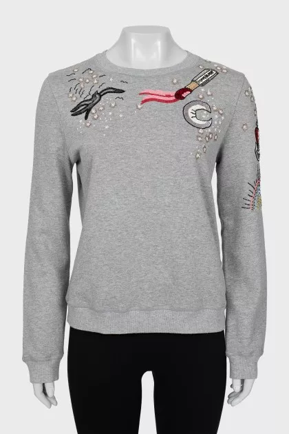 Grey sweatshirt with sequins