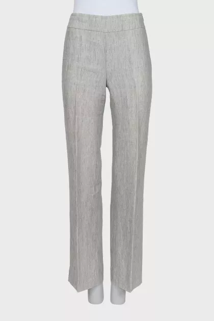 Linen straight cut trousers