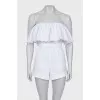 Jumpsuit with perforation and embroidery