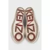 Textile slip-ons with embroidery