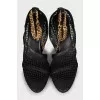 Shoes with gold chain in mesh