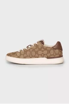 Canvas sneakers with signature print