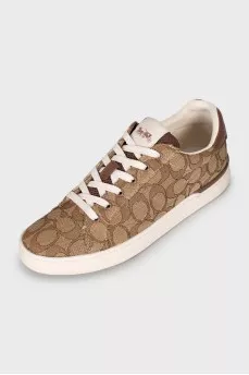 Canvas sneakers with signature print