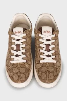 Canvas sneakers with signature print