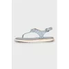 Leather sandals with signature print