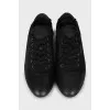 Leather flat sneakers